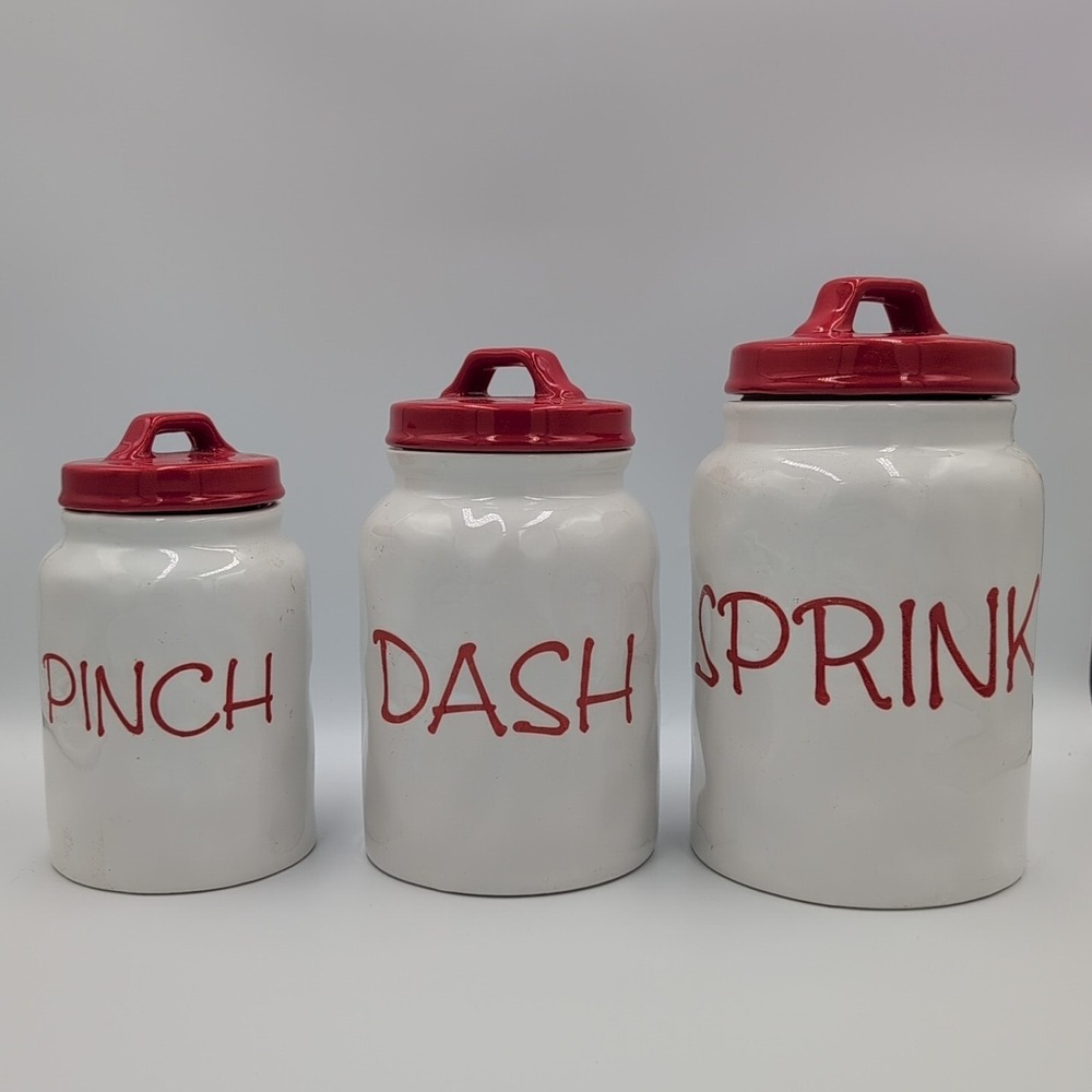 Christmas‎ Canister Set Sprinkle, Dash & Pinch Christmas Holiday 3 Piece Set